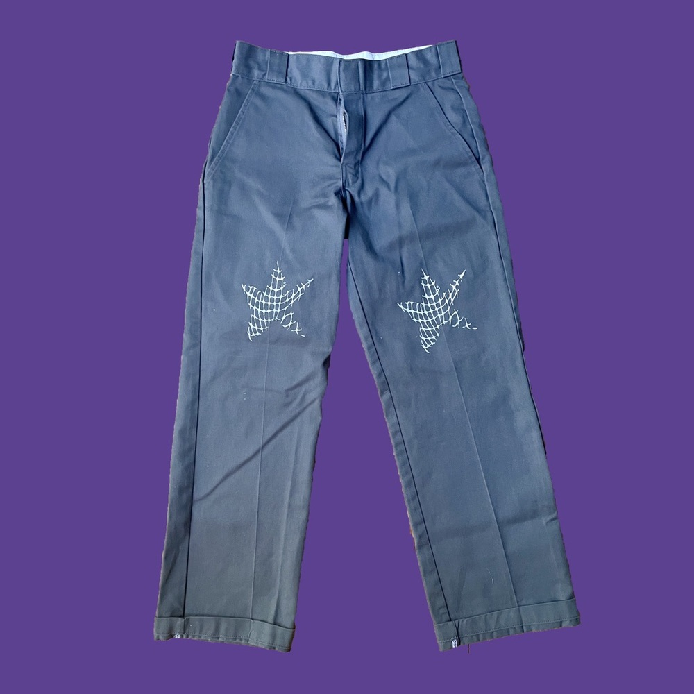 Grey Dickies With Silver Stars